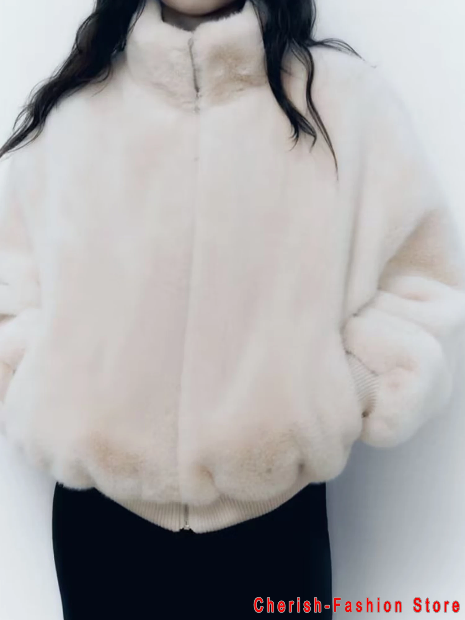 Winter Faux Fur Coat Women New Korean Fashion White Ladies Warm Winter Parkas Casual Loose Straight Elegant Outerwear 2023