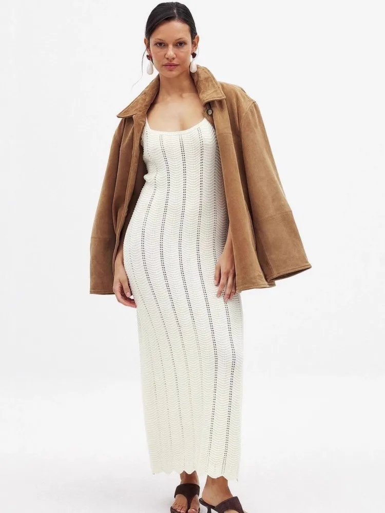 Robe longue en résille pour femmes, Sexy, arc-en-ciel, ajourée, moulante, sans Bikini, robe de vacances, vêtements de plage, été, 2026