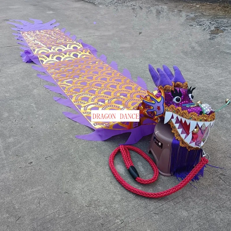 10 Meters Colorful Dragon RIbbon Dance With Head Rope Carnival Festival Square Performance Props Pink Green Blue Fitness Dragon