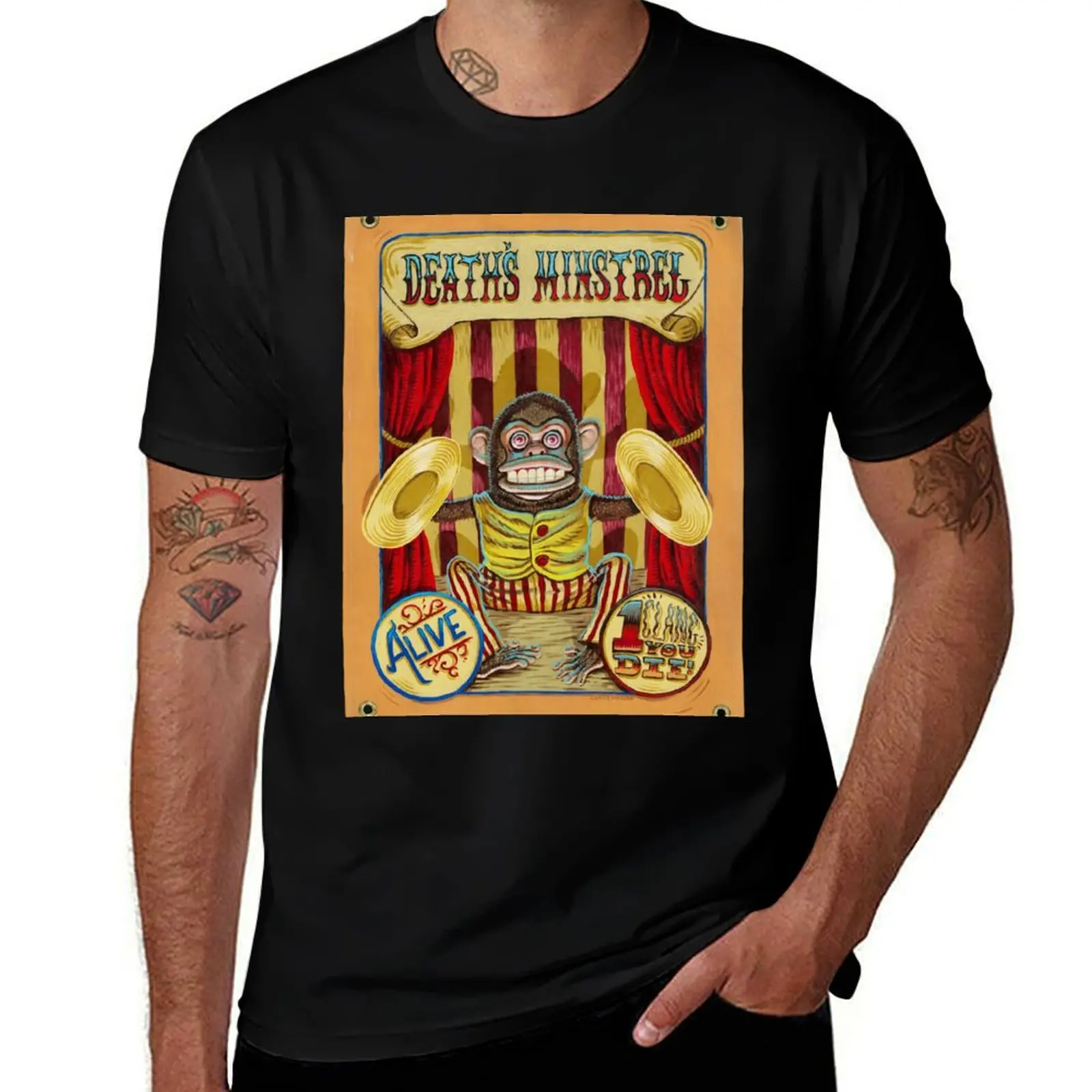 

Death's Minstrel: Jolly Chimp Sideshow Banner T-Shirt customs design your own cute clothes tshirts personalised clothing for men