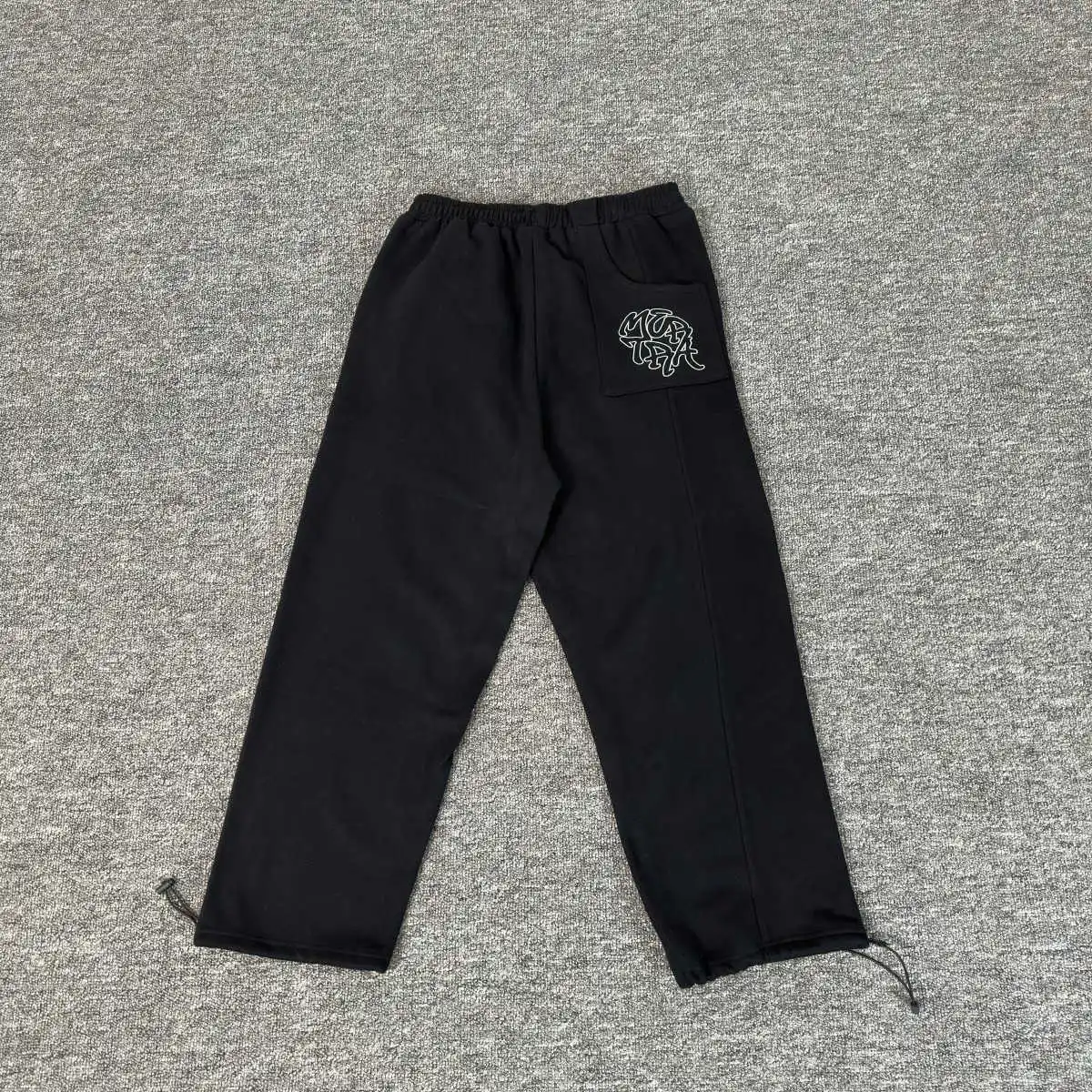 

Mertra Embroidered Logo Drawstring High-Street Relaxed-Fit Unisex Straight-Leg Pants