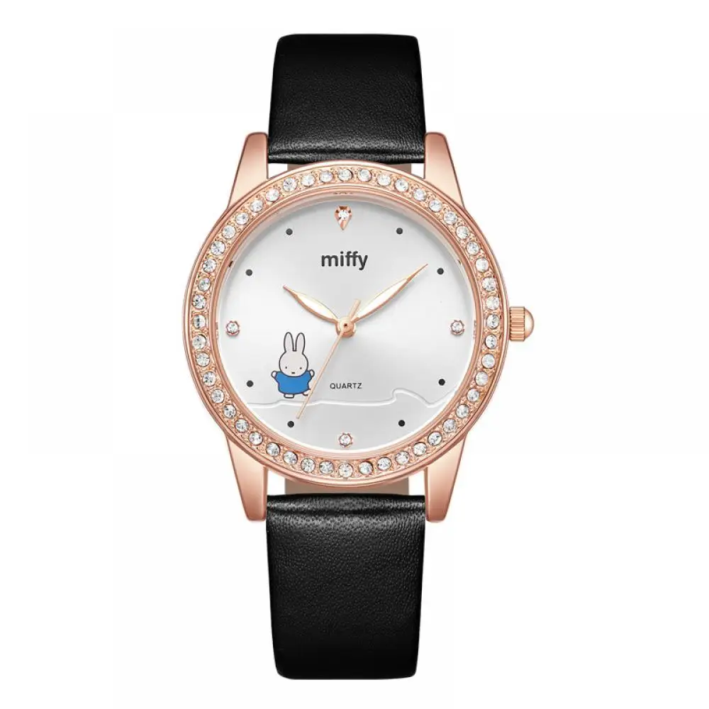 

Miffy Quartz Watch Anime Cute Cartoon Creative Exquisite Simple Kawaii Round Waterproof Retro Commuting Girl Watch Holiday Gift
