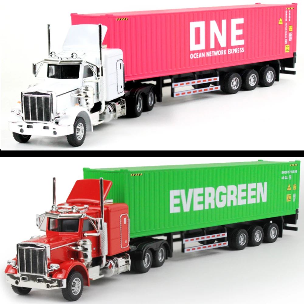 Véhicule de Transport américain Scania, camion conteneur, modèle en alliage moulé sous pression, portes jouets ouvertes avec son et lumière, voitures, jouets pour enfants, cadeaux, 1:50