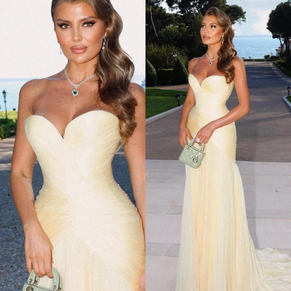 カスタマイズされたマーメイドストラップレスエレガントフォーマルイブニングドレスファッション繊細なセレブドレス気質高品質プロムドレス