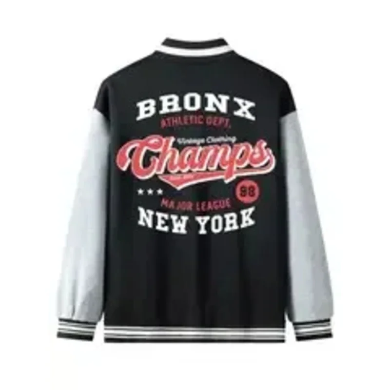 New York Bronx Print Men's Baseball Sports Active Windproof Jackets Men's Simple Style Clothing As Gifts Workout Training