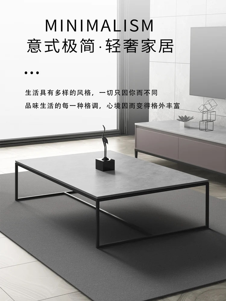 Office Minimalist Stone Plate Stone Tea Table Living Room Small Apartment Modern Square Panel Italian Style