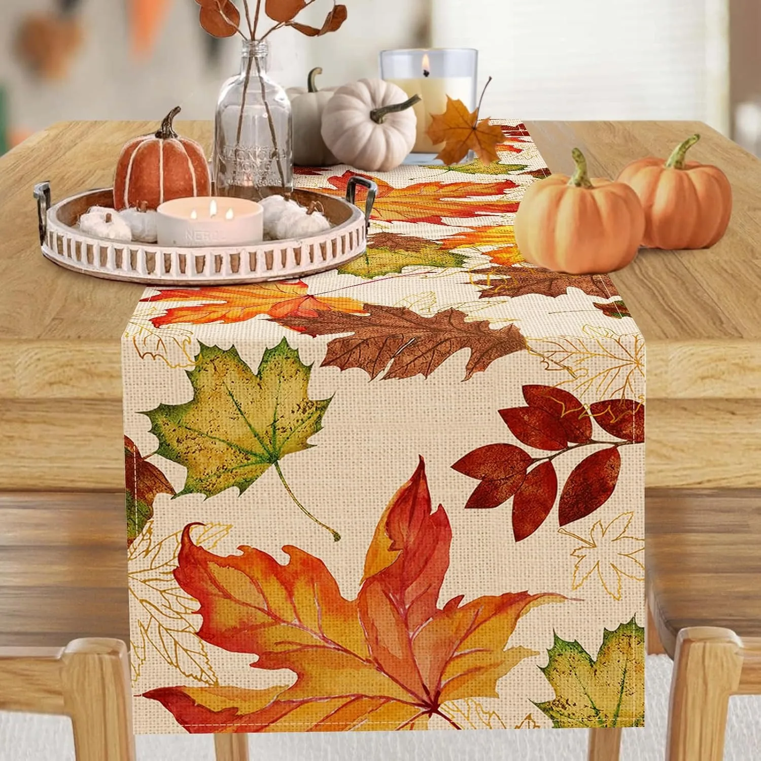 Autumn Maple Leaf Decoration Printed Decorative Tablecloth Warm Christmas Decoration Indoor And Outdoor Dining Table Decoration