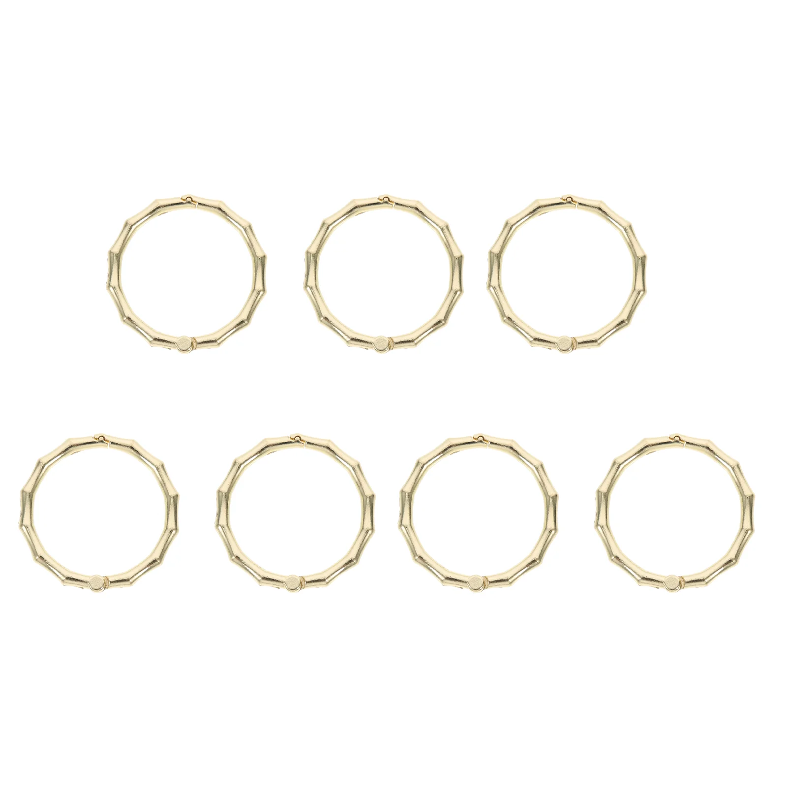 7 Pcs Note Book Ring Circle Single Binder Loose Leaf Rings Notebook Golden Office