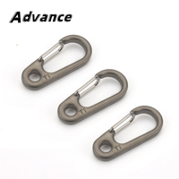 3pcs Gray Titanium Alloy Keychain EDC Outdoor Tool Titanium Buckle Key Ring