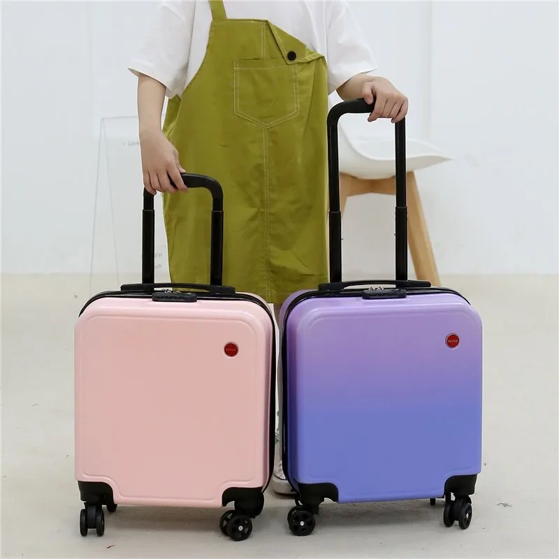 18 Inch Children\'s Travel Suitcase Small Mini Portable Boarding Suitcase Student Password Trolley Case Rolling Luggage Bag Box