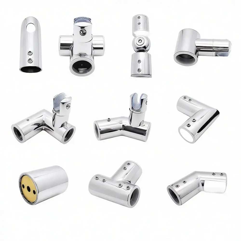 Heavy Duty Shower Enclosure Pipe Fitting 304 Stainless Steel 19mm 25mm Round Connector Bathroom Glass Support Hardware