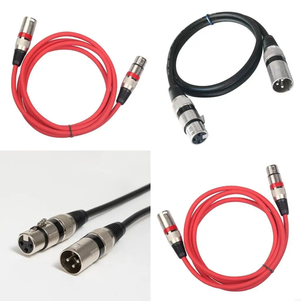 Y5JB Set Of 2 Balanced Microphone Cables 300cm with Metal Connectors for Devices