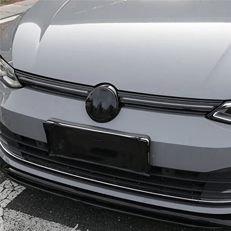 자동차 광택 블랙 프론트 범퍼 메쉬 센터 그릴, 몰딩 스트립 커버 트림, VW 골프 8 MK8 2021 2022
