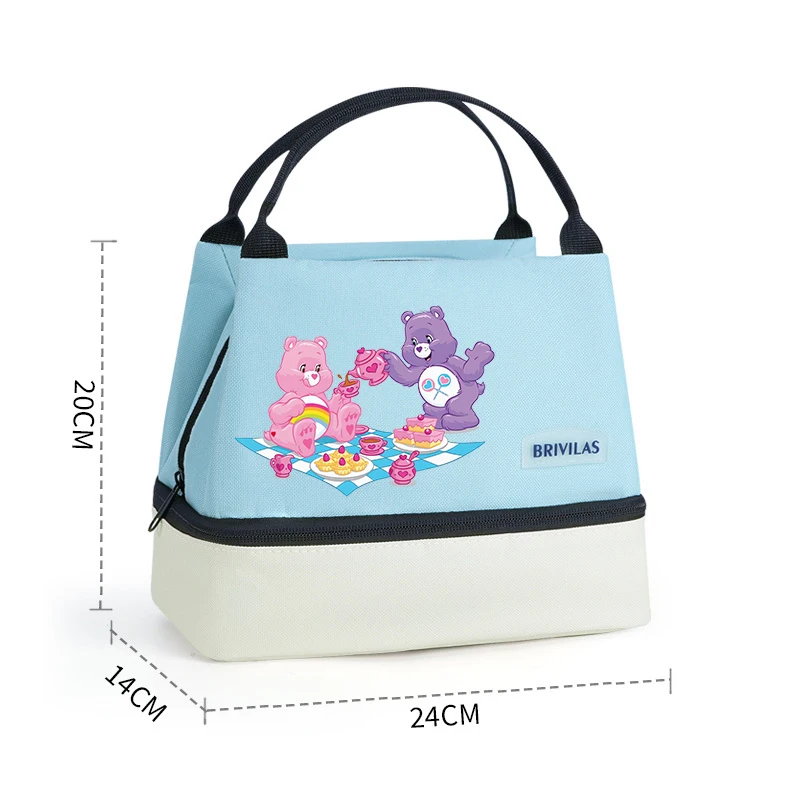 Care Bears Lunchbox Kawaii Anime Figur Druck Tragbare Lunchtasche Wasserdicht Große Kapazität Lebensmittel Isolierung Taschen Picknick Tasche Geschenk