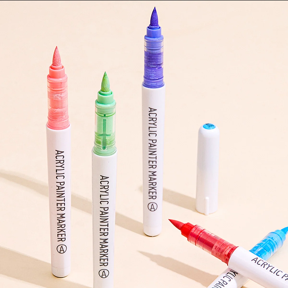 مجموعة أقلام تحديد فنية احترافية مكونة من 9 ألوان/صندوق - علامات أكريليك سائلة بخط مستقيم للرسم على الجدران بنفسك