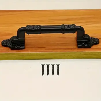 復古黑色金屬門把手,亮面處理,鄉村穀倉門把手,適用於櫥櫃、衣櫃、滑動門 - 耐用金屬 10 最佳銷售 金屬把手 - №6
