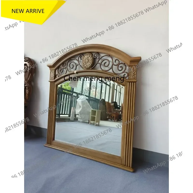 cqy  Decorative mirror SFM84519 imported poplar wood + cast iron + hand-carved mirror