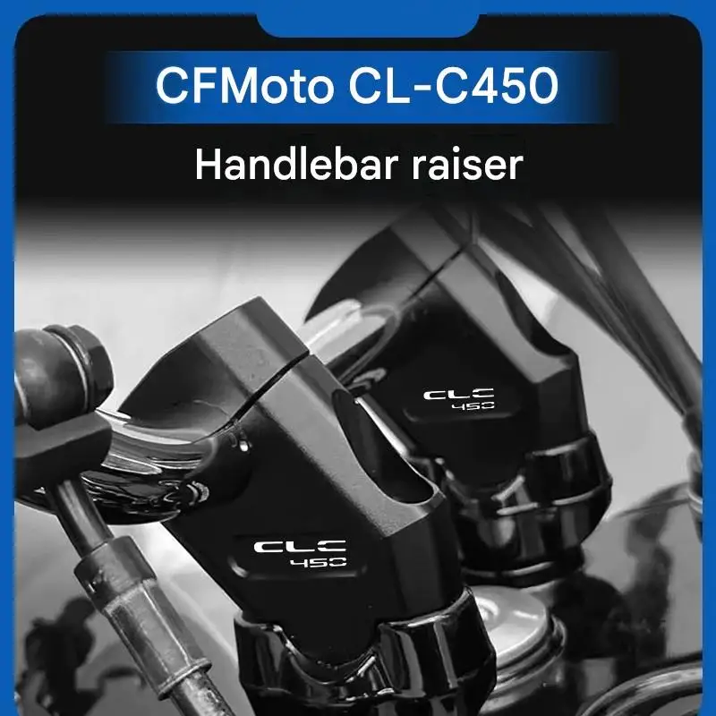For CL-C 450 Dual Tone Black Silver Handlebar Offset Risers Anti Oxidation Surface Reduce Tremble On Bumpy Pavement
