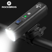 ROCKBROS Bike Light Bicycle Light Smart Vibration Sensing 1000Lumen 4000mAh 5 Modes Type-c LED Flashlight MTB Front Bike Lamp