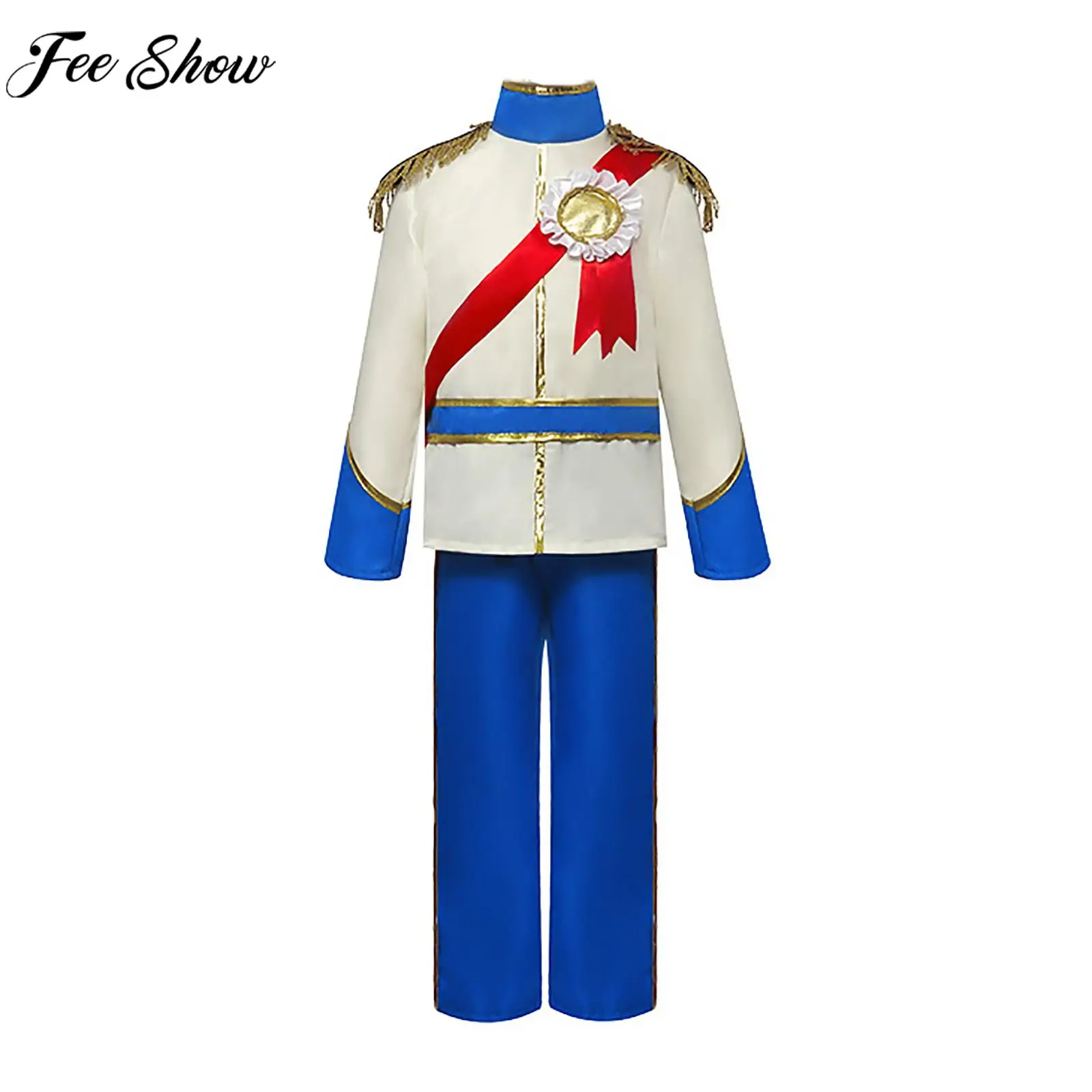 Bambini ragazzi Halloween Palace Prince Costume Cosplay manica lunga Top pantaloni festa a tema carnevale giochi di ruolo Performance Clothes