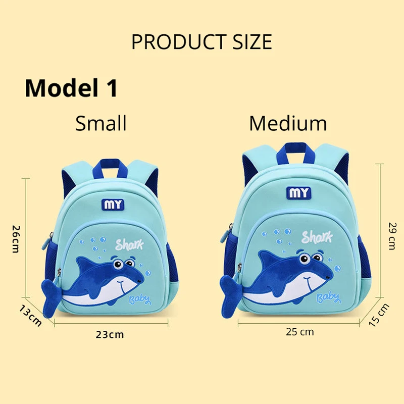 New Cute Shark Kindergarten Backpack With Spine Protection And Load-Reducing Diving Material For Children\'s Backpack