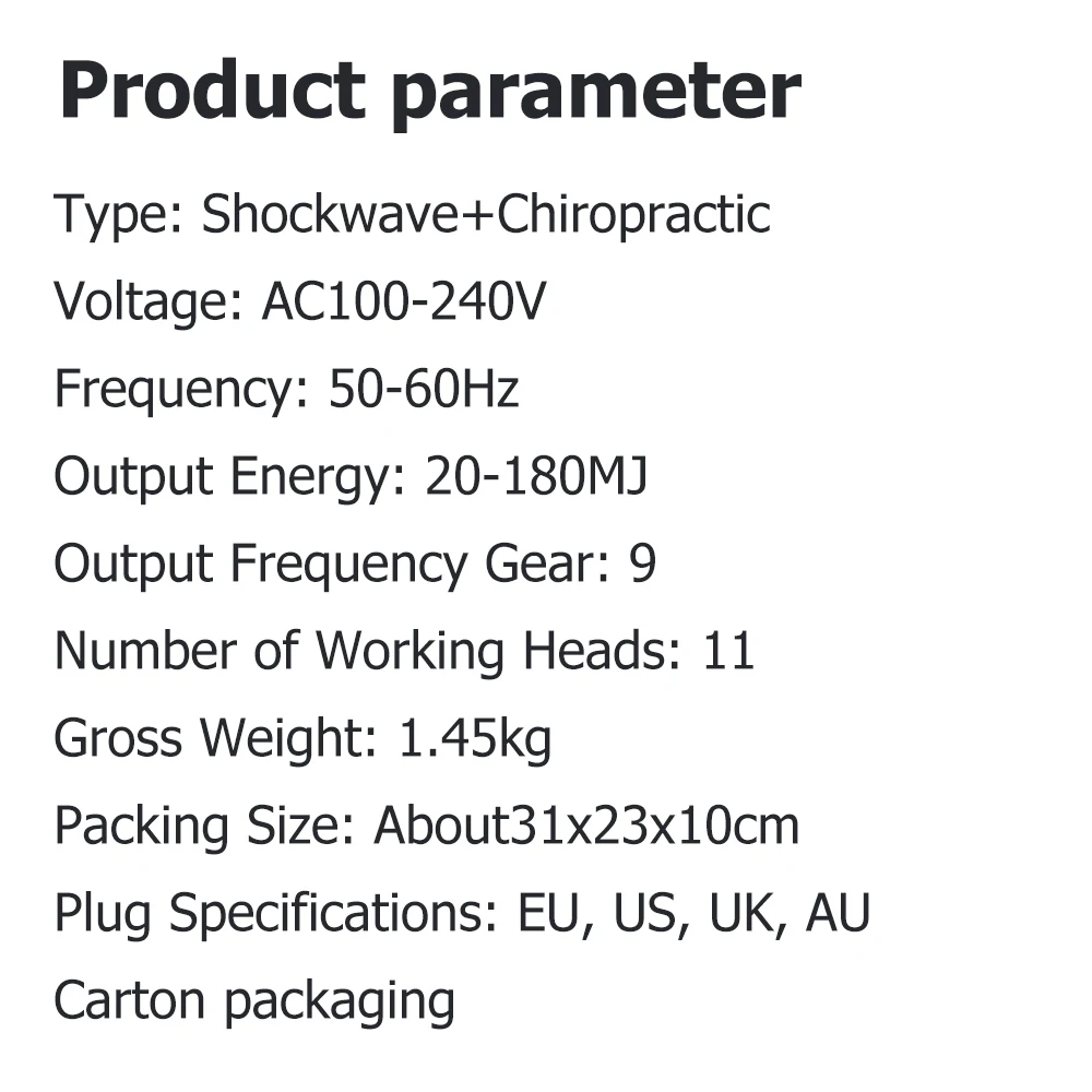 Shockwave Therapie Machine Gezondheidszorg 11 Hoofden Shock Wave Chiropractie Pistool Effectieve Schouder Taille Pijn Verwijdering Massage Relax