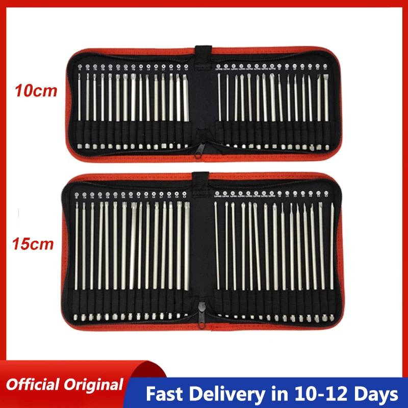 

30PCS 1/4-Inch Shank Long Screwdriver Bits Set 10/15cm Power Tools Slotted+Cross+Square +Torx Screwdriver Bits with Storage Bag