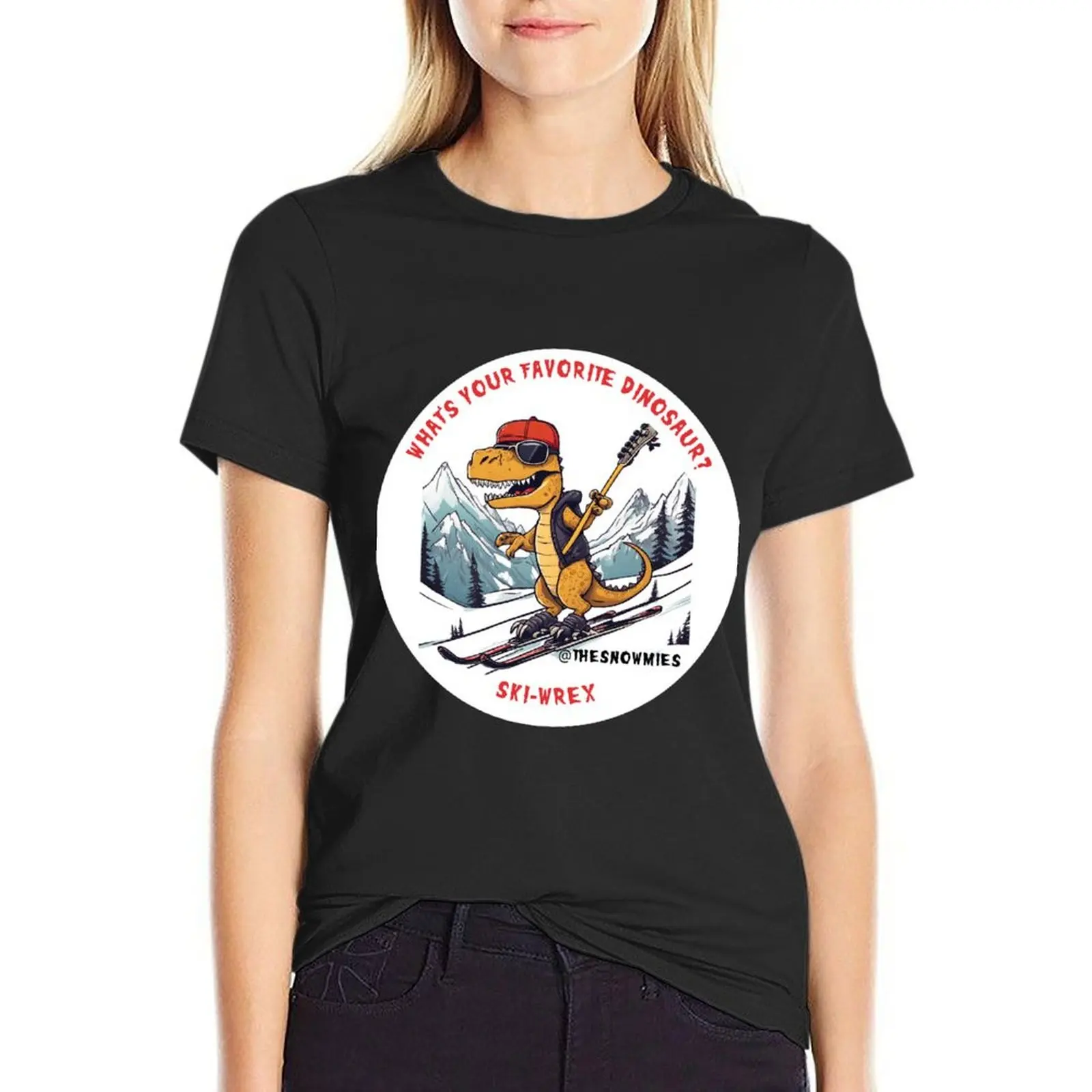 

What's your favorite dinosaur It's Ski-Wrex! T-Shirt blanks Blouse anime t-shirts for Women graphic tees funny