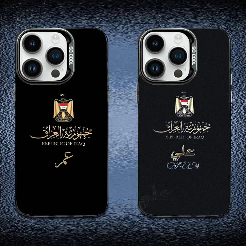 

Nation Iraq Flag Phone Case For iPhone 16,15,14,13,12,11,Mini,Pro,E,MAX Black Candy Matte Shockproof Cover