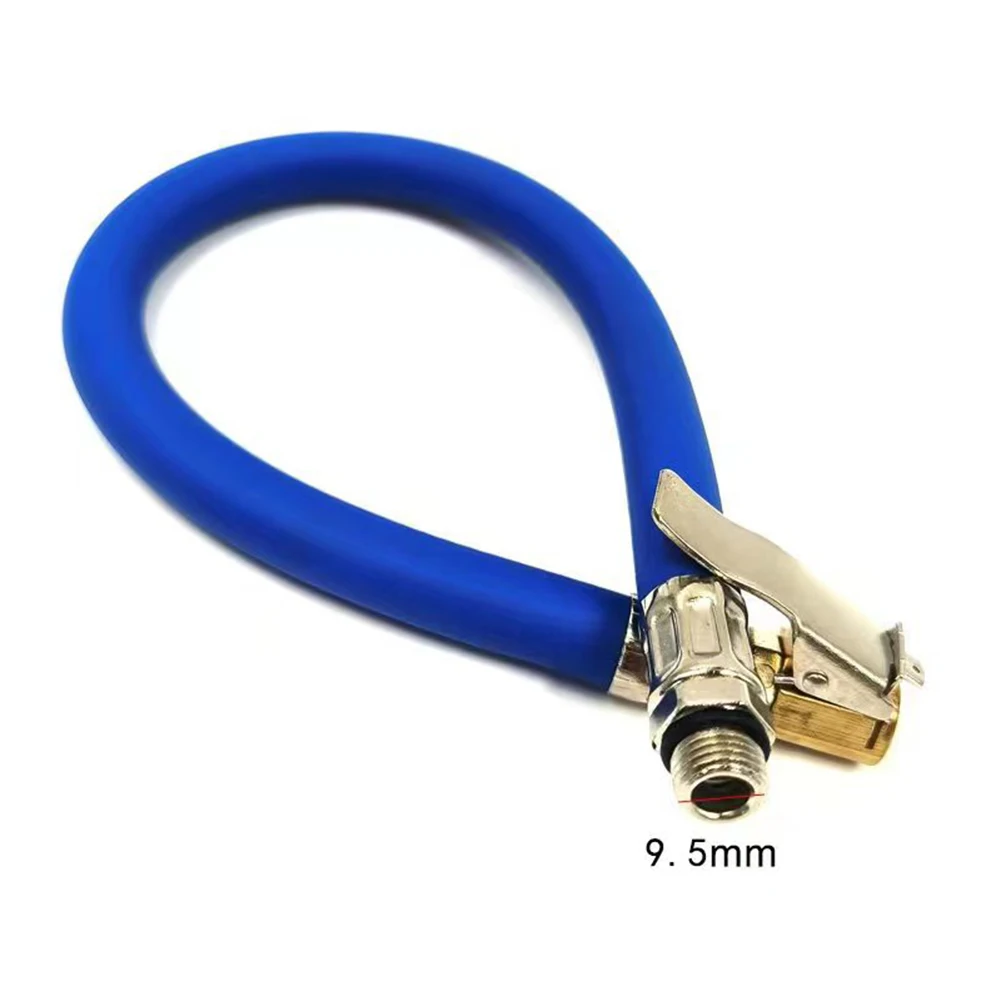 For Car and Motorcycle Air Hose for Tire Inflation with Flexible Silicone Hose and Solid Copper Head with Metal Spiral Adapter