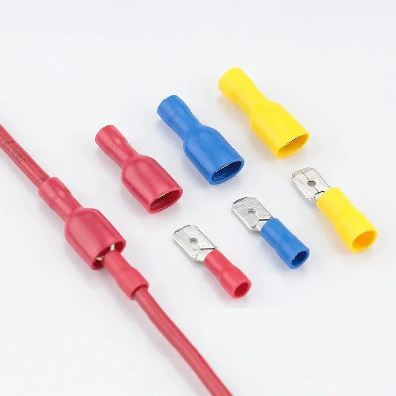 10/20PCS Wire Connector Kit Male Female Insulated Electrical Crimp Wiring Cable Plug Electrical Wire Crimp Spade Butt Ring