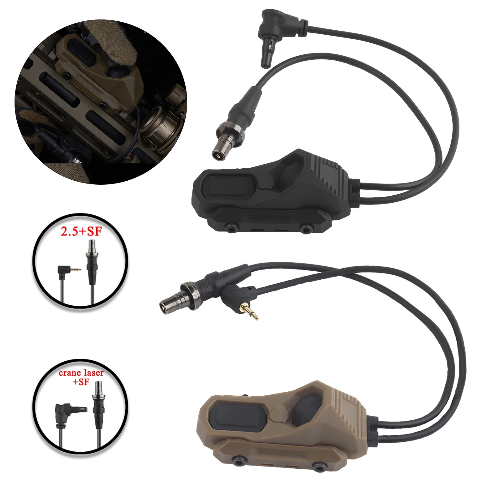 

НОВЫЙ тактический проводной переключатель 2,5 SF, дистанционный линейный двойной функциональный переключатель давления PEQ NG, фонарик Пикатинни, портативная кнопка