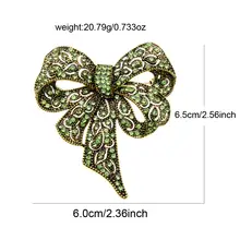 Black Rhinestone Bow Brooch for Women #5