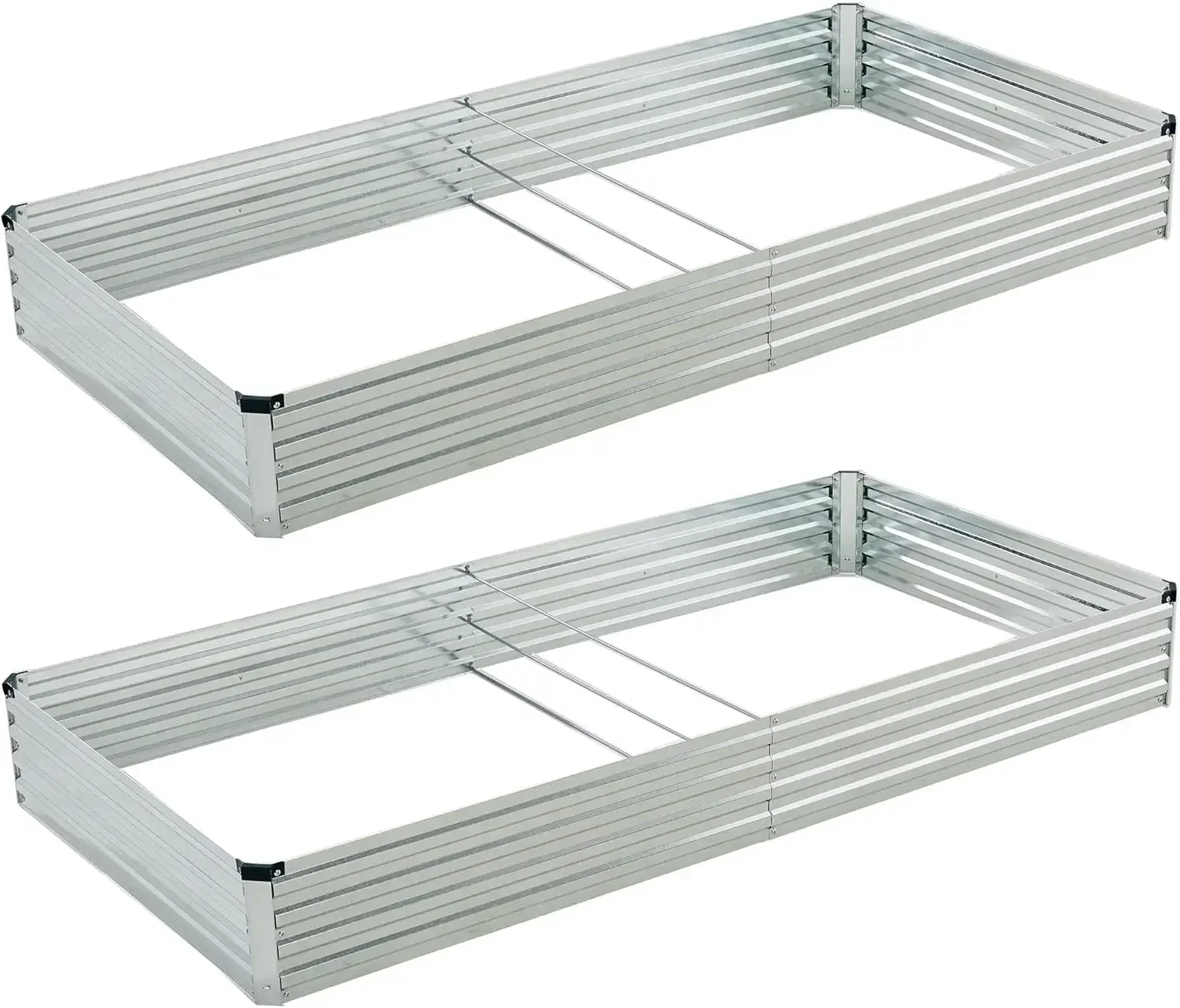 

8x4x1ft(2 Pack) Galvanized Raised Garden Bed,Outdoor Planter Box Metal Patio