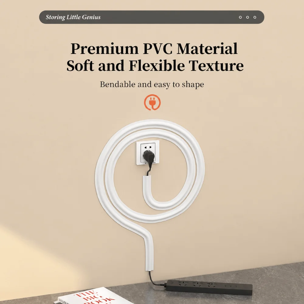 High Quality PVC Floor Cable Cover 300cm Self Adhesive Wall Wire Concealer No Drill Universal Cable Protector Carpet/Floor