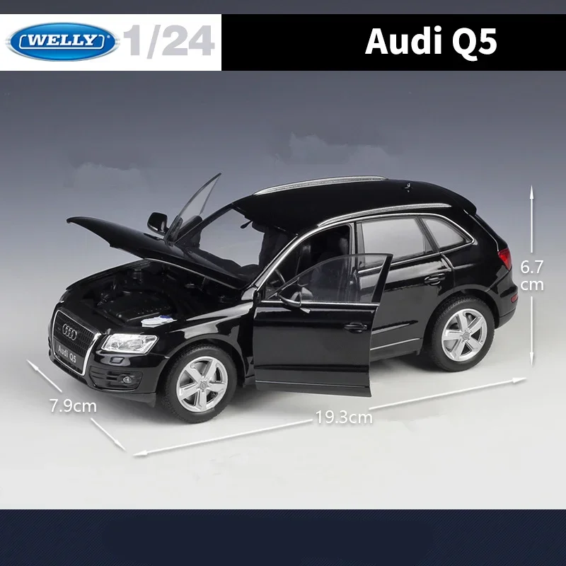 Welly 1/24 Audi Q5 SUV Alloy Car Model Diecast Metal Toy Vehicles Car Model Simulation Collection Childrens Toys Gift Decoration