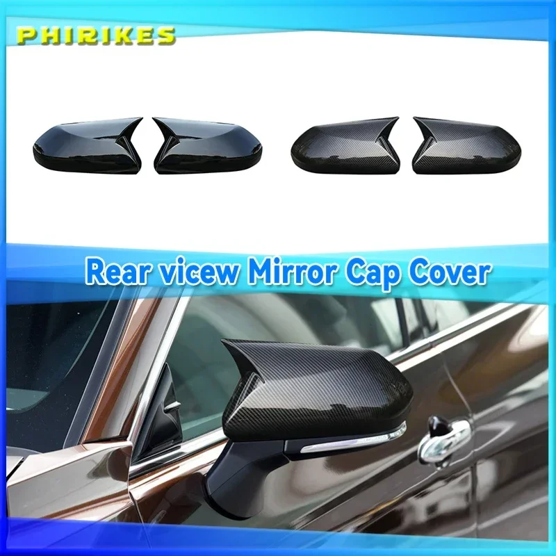 

Horn Glossy Black Car Side View Rearview Mirror Cover Caps Trim Sticker For Toyota Camry 2018+ For Avalon 2019 C-HR 2016-2018+