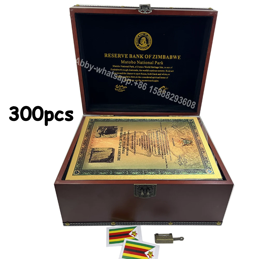 

300pcs/box Zimbabwe Vintage googolplex Containers with UV Serial Number one hundred trillion Banknote Scroll Collectibles