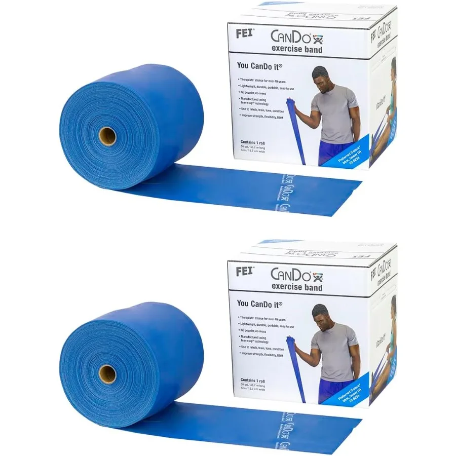 

Twin-Pak Exercise Band Blue 100 Yard for Fitness Training Resistance Band Workout Tool Durable Elastic Band with Handle in Blue
