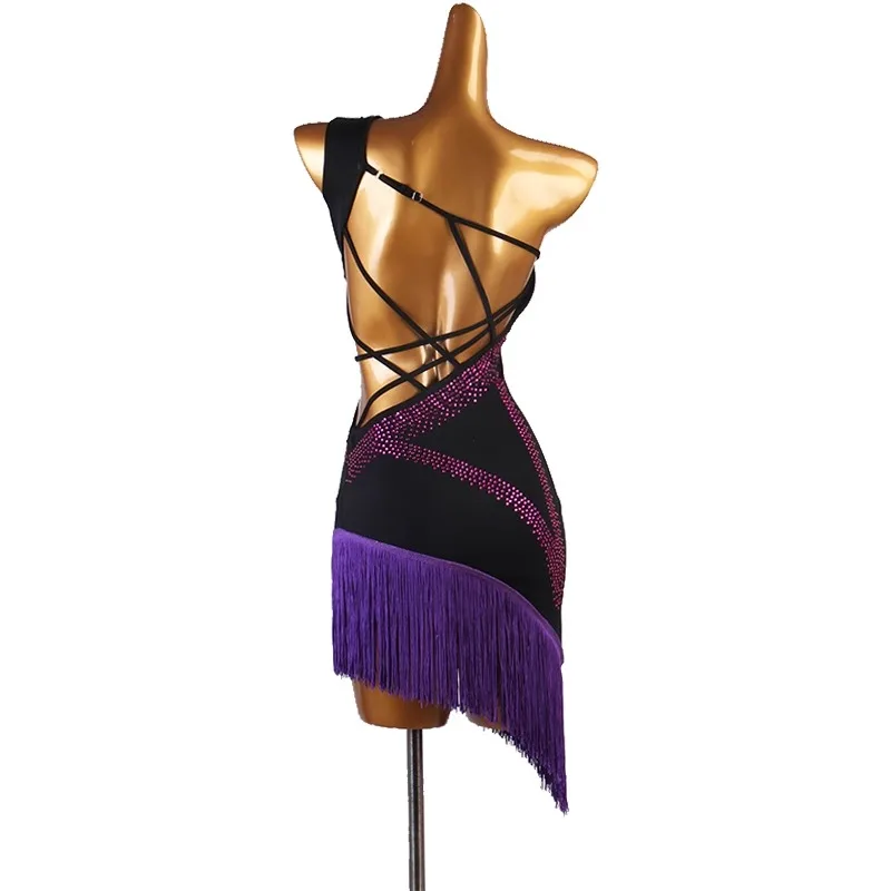 فستان مسابقة الرقص اللاتيني فستان الأداء المهني منتج جديد تشا تشا فستان الرقص اللاتيني شرابة #2