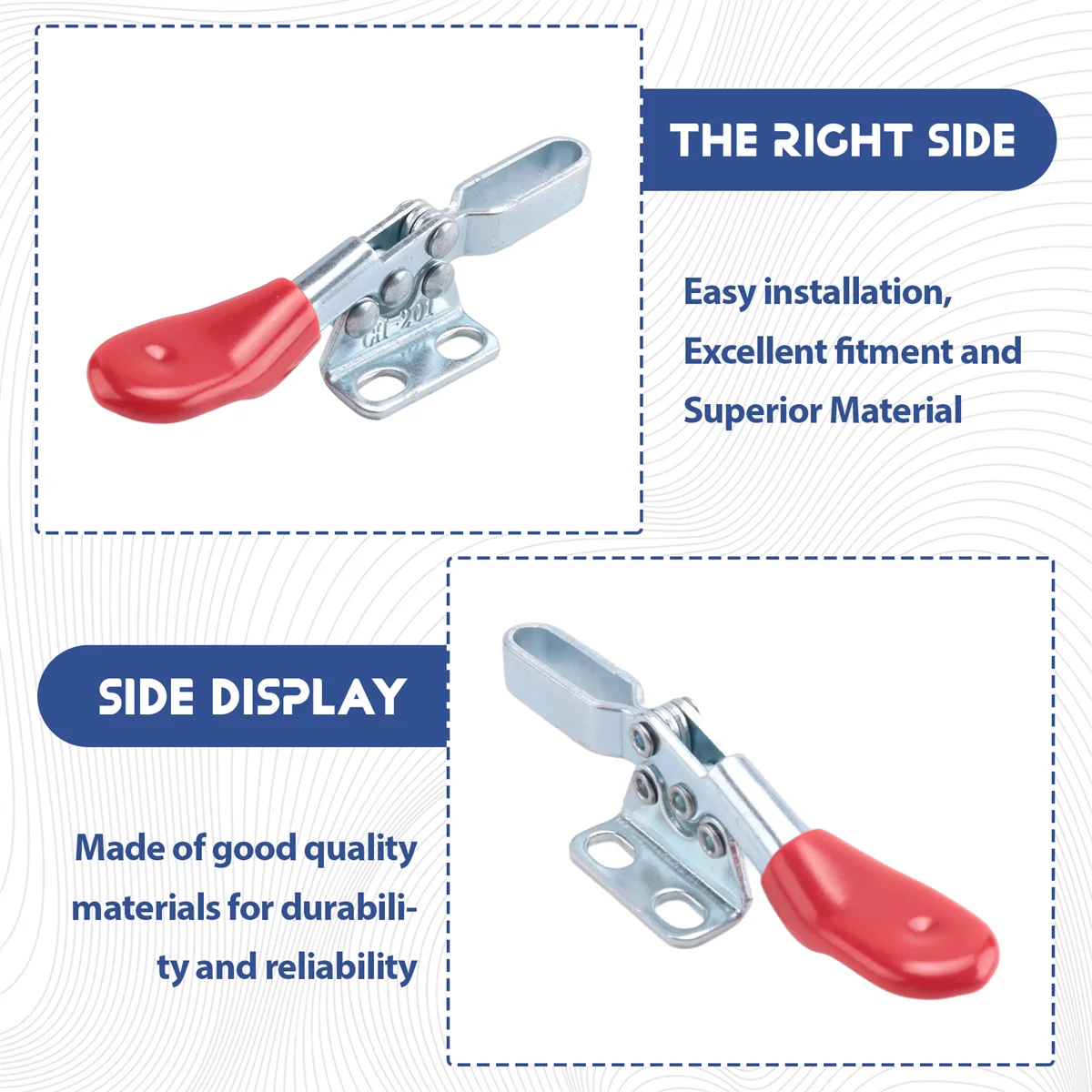 A06K 4 قطع مشبك تبديل سريع الإصدار GH-201 مضاد للانزلاق أفقي 59 رطل قدرة القابضة لتشغيل الماكينة والأعمال الخشبية #1