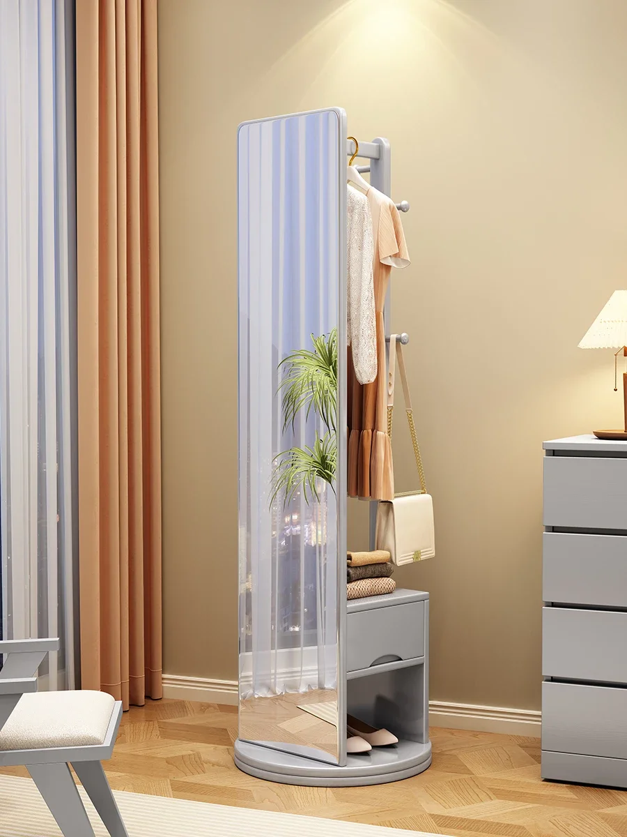 Floor-to-ceiling full-length mirror, chest integrated bedroom, vertical full-length mirror, movable rotating fitting mirror