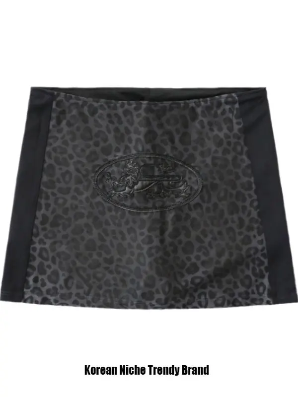 

Retro American Hot Girl Leopard Print terne Dr Casual Sports Dance Slimming ort Skirt Women's High Waist A-Lin...