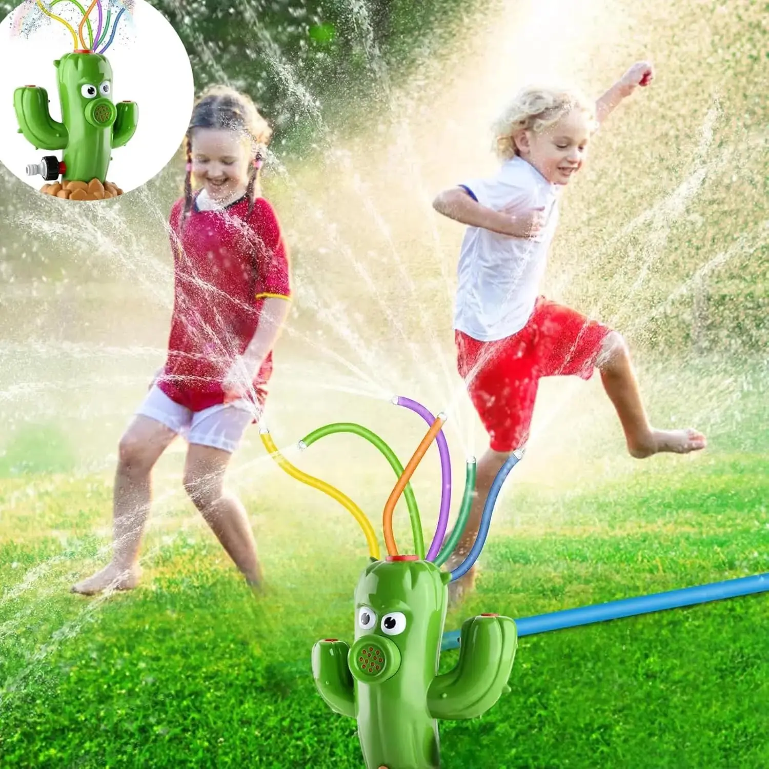 

Кактус, уличная игрушка-распылитель воды, задний двор, сад, водные игрушки, летний сад, мультяшный разбрызгиватель, детские игрушки для воды