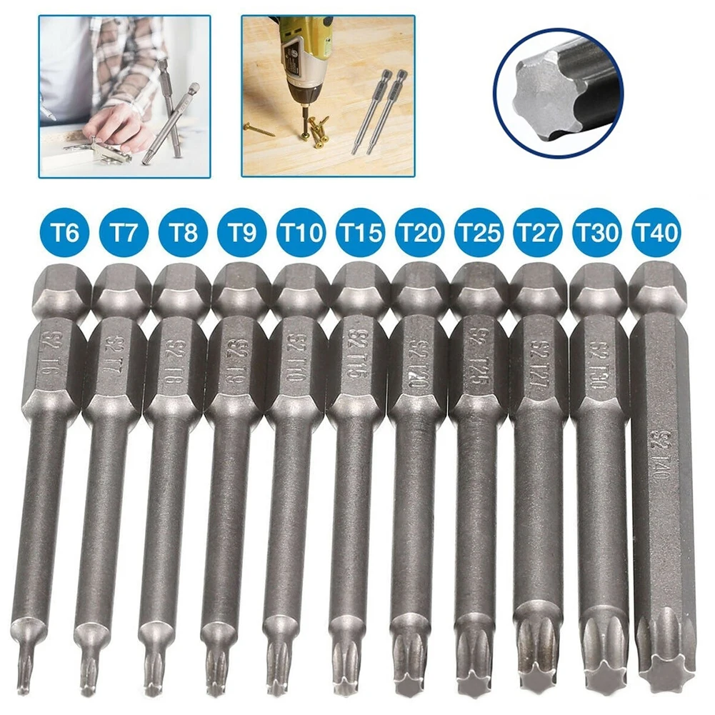

Electric Screwdriver Drill Magnetic Bit Screwdriver Bit Hand Tools 1/4 Inch Hex Shank Alloy Steel T15 T20 T30 T40