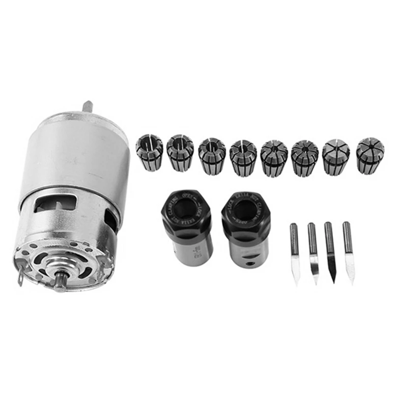 NEW_775 DC Motor Ball Bearing Spindle Motor with ER11 Extension Rod