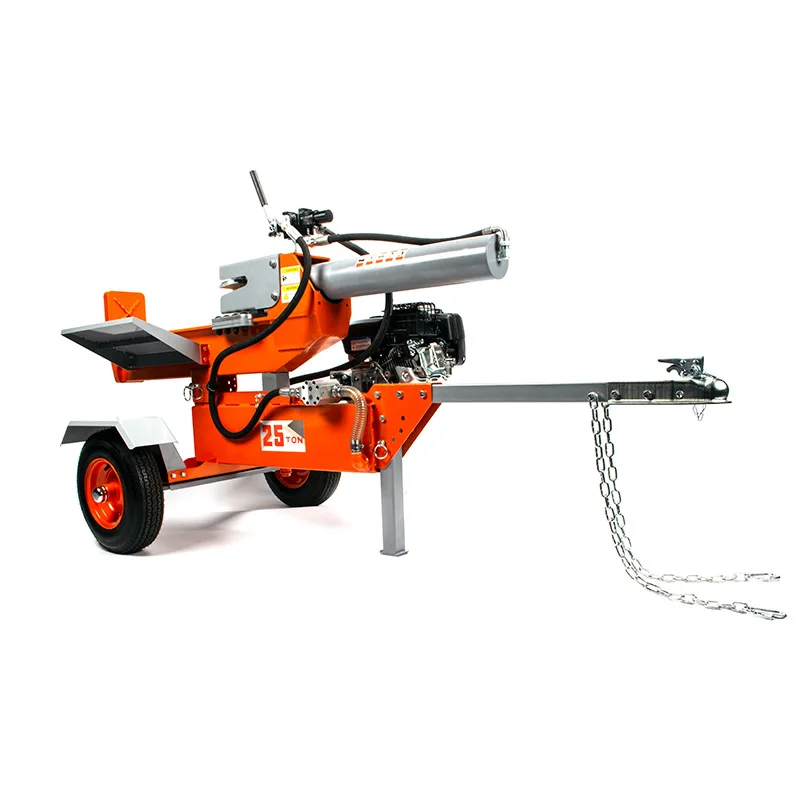 Nuova grande spaccatrice per legno alimentata a gas da 25 tonnellate, spaccoglitore per tronchi verticale e orizzontale a doppio uso