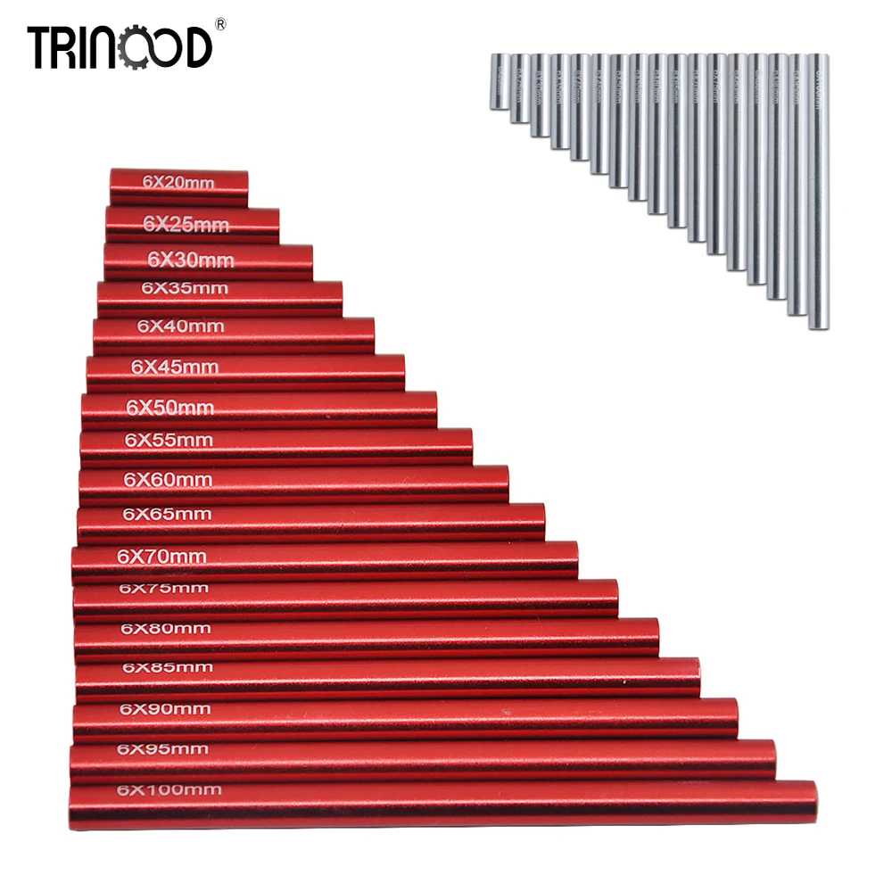 

TRINOOD 6X20mm 6X100mm Aluminum Alloy Pull Link Rod for 1/10 Axial SCX10 CC01 D90 AX10 F350 RC01 RC Crawler Car Parts