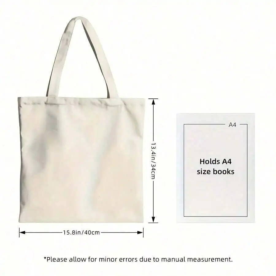 

Canvas Tote Bag With Gym Dumbbell Print Shoulder Bag For Adults