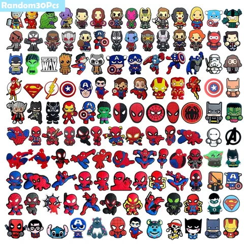 Random 10/20/30Pcs Hot Toys Little Spider Series Shoe Charms For Clogs,PVC Shoe DIY Decorations Premium Quality Accessories